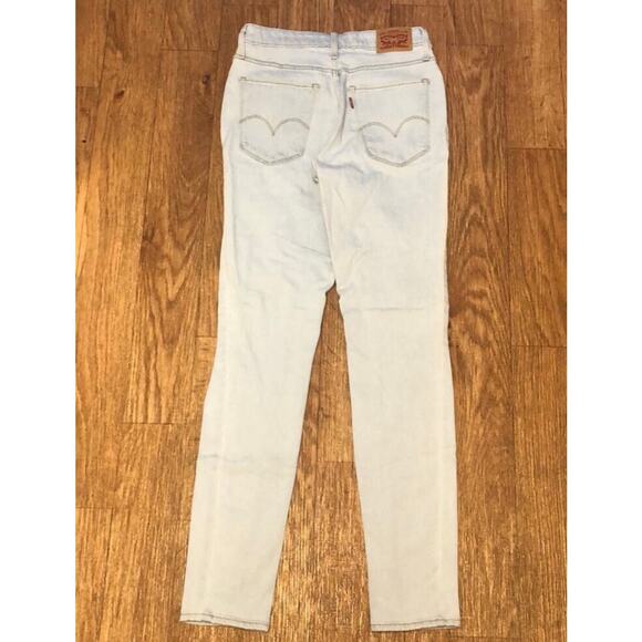 Levi’s 721 High Rise Skinny Distressed Light Wash Denim Jeans Size 28 - Picture 3 of 16